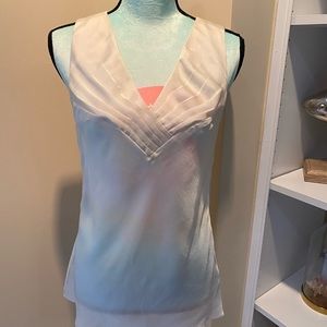 Cream silk v neck cami